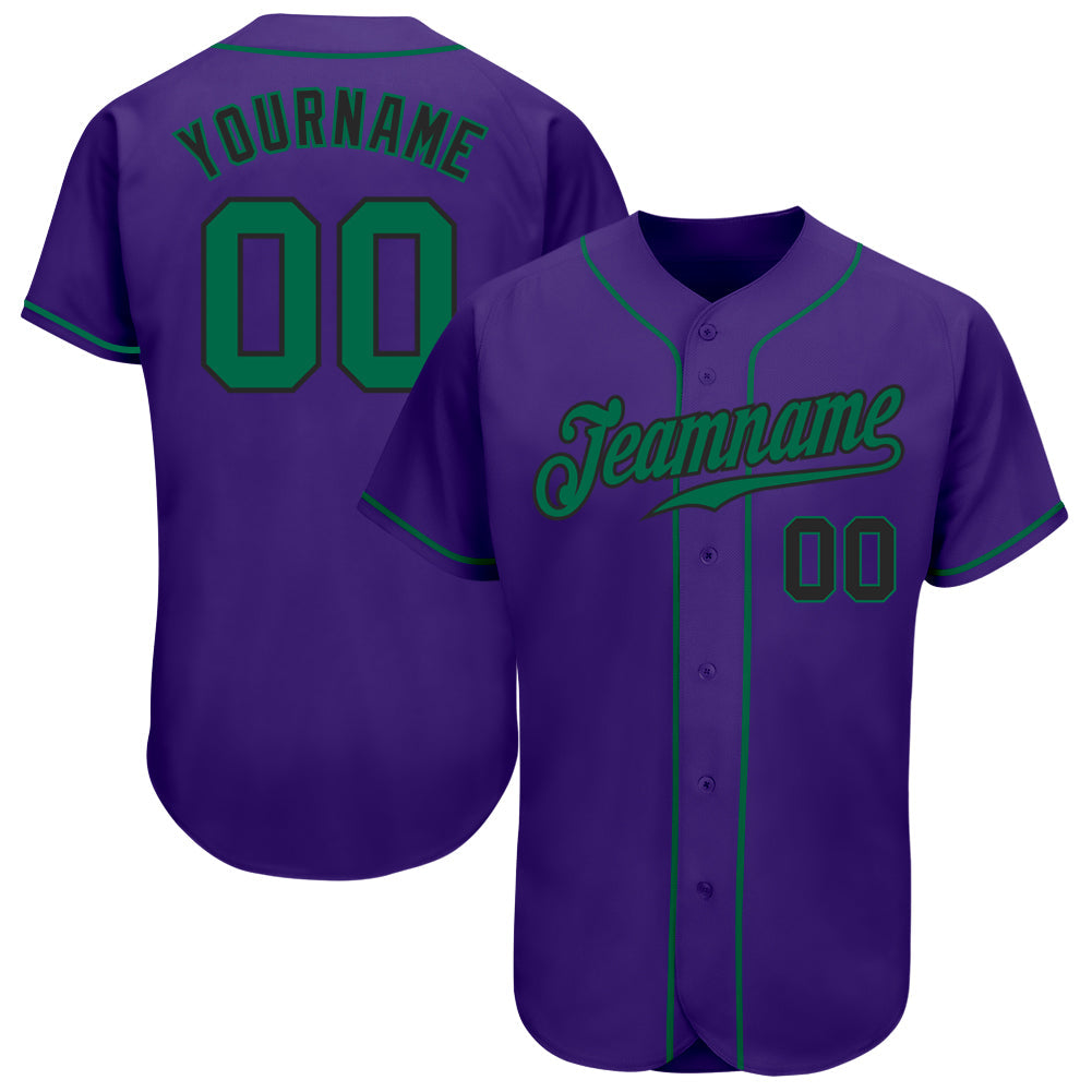 Custom Purple Kelly Green-Black Authentic Baseball Jersey baseball jersey product view 1