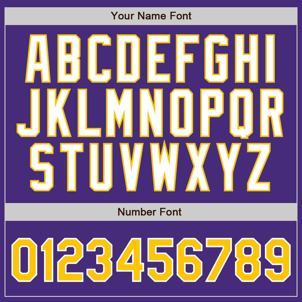 Custom Purple White Pinstripe Gold-White Authentic Baseball Jersey baseball jersey product view 5
