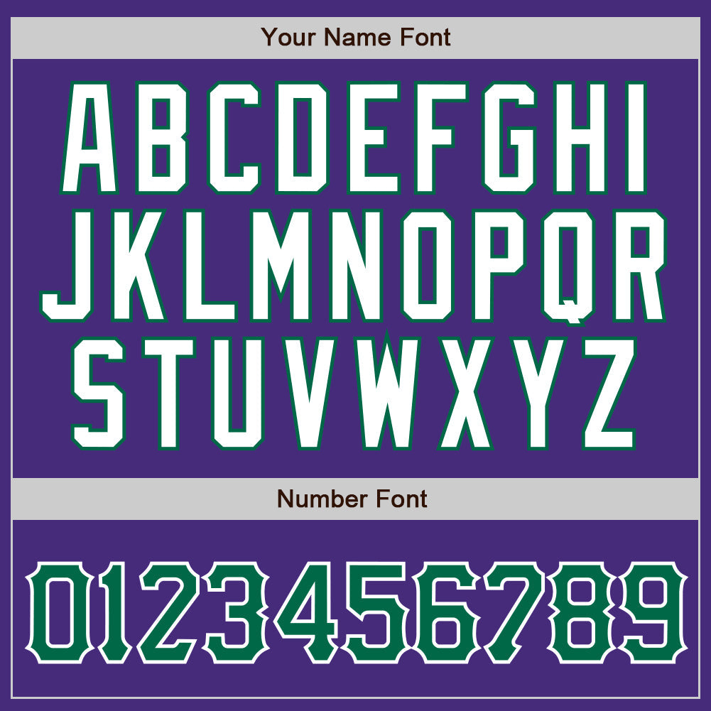 Custom Purple White Pinstripe Kelly Green-White Authentic Baseball Jersey baseball jersey product view 4