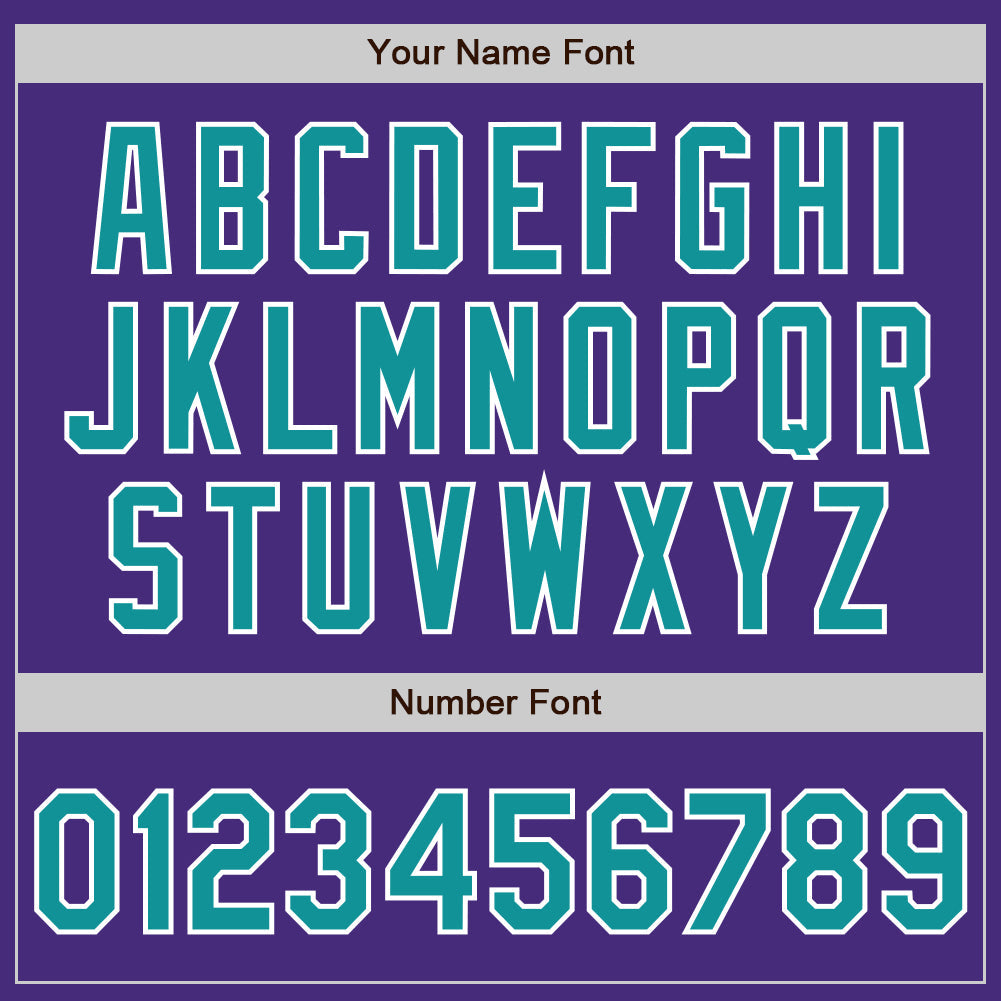 Custom Purple Teal-White Authentic Baseball Jersey baseball jersey product view 5