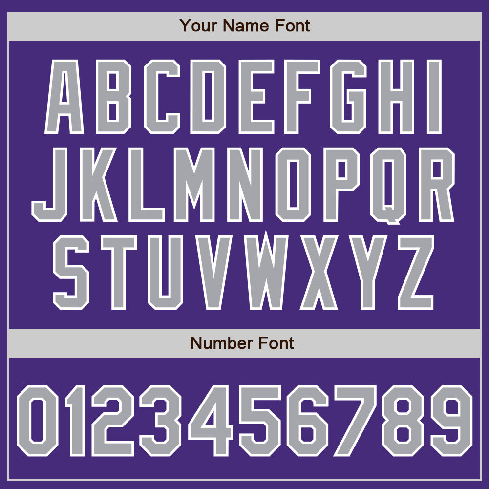 Custom Purple Gray-White Authentic Baseball Jersey baseball jersey product view 5
