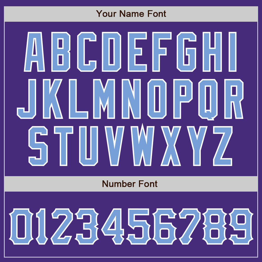 Custom Purple Light Blue-White Authentic Baseball Jersey baseball jersey product view 5