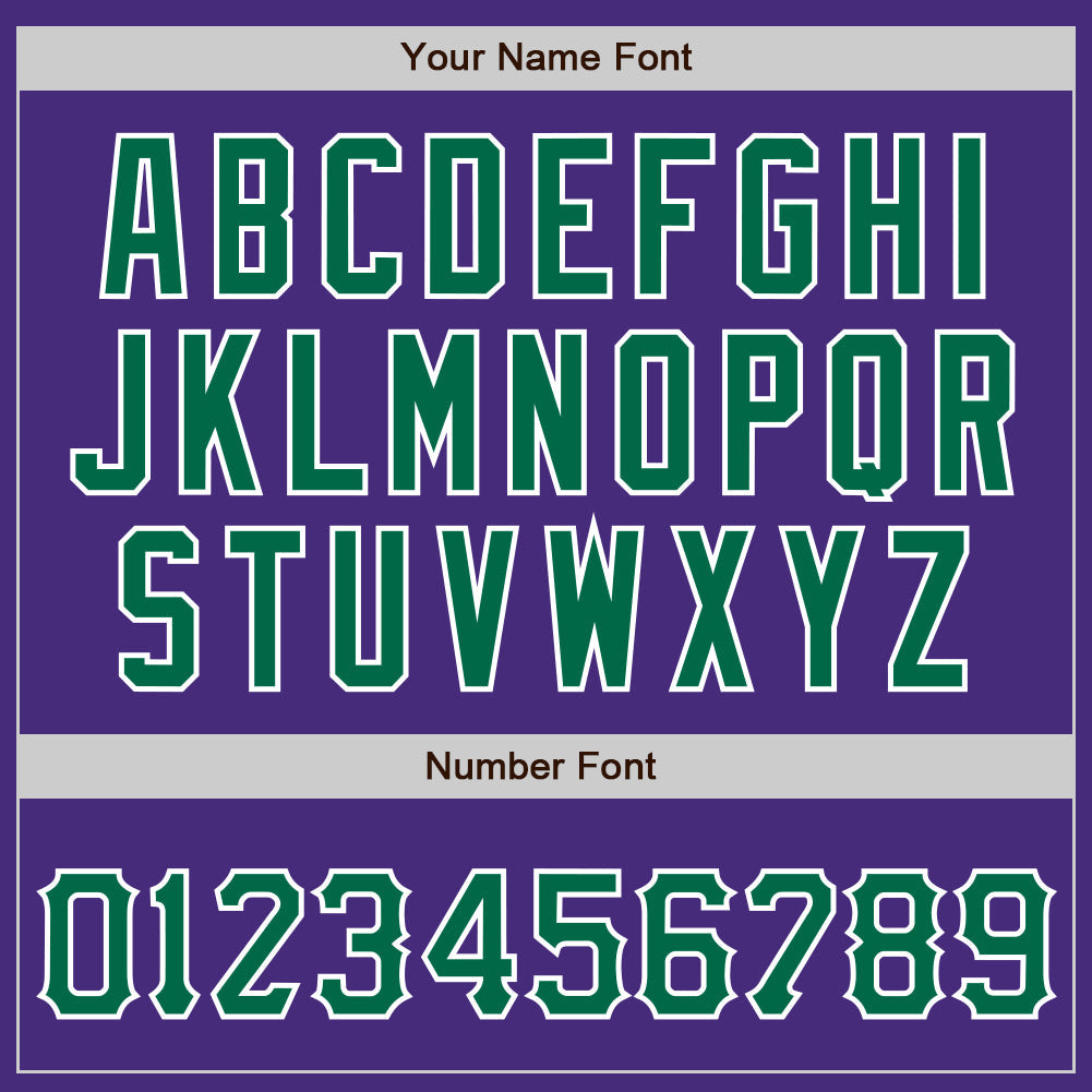 Custom Purple Kelly Green-White Authentic Baseball Jersey baseball jersey product view 5