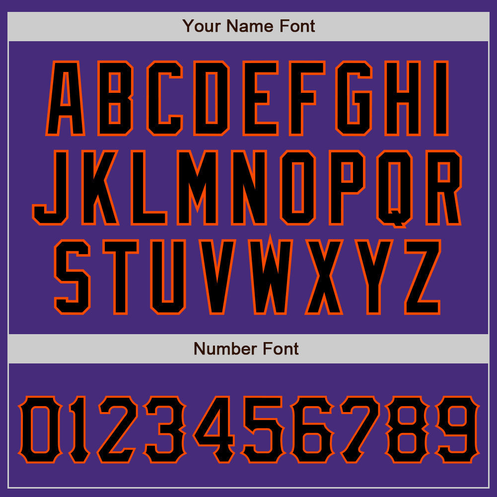 Custom Purple Black-Orange Authentic Baseball Jersey baseball jersey product view 5