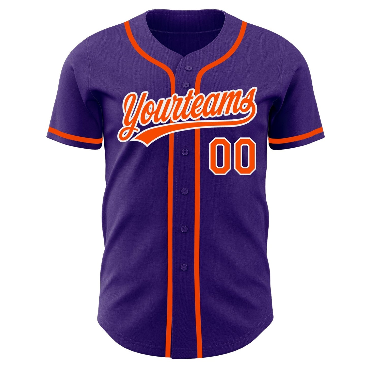 Custom Purple Orange-White Authentic Baseball Jersey baseball jersey product view 2