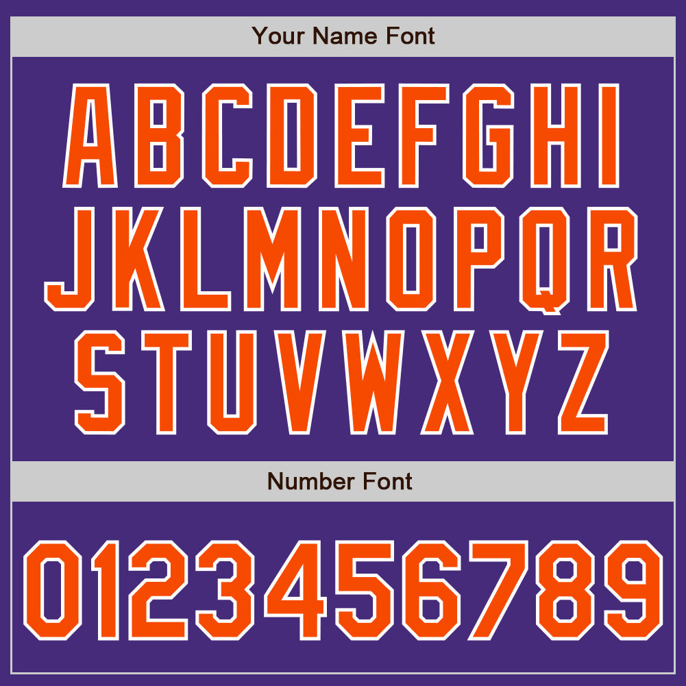 Custom Purple Orange-White Authentic Baseball Jersey baseball jersey product view 5