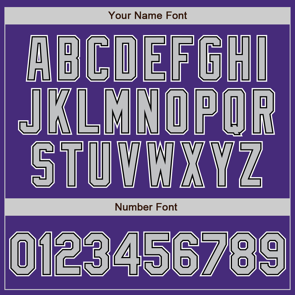 Custom Purple Gray-Black Authentic Baseball Jersey baseball jersey product view 5