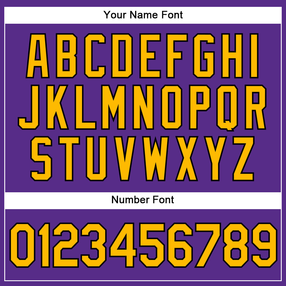 Custom Purple Black Pinstripe Gold Authentic Baseball Jersey baseball jersey product view 5