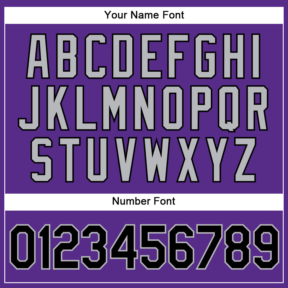 Custom Purple Black Pinstripe Gray Authentic Baseball Jersey baseball jersey product view 5