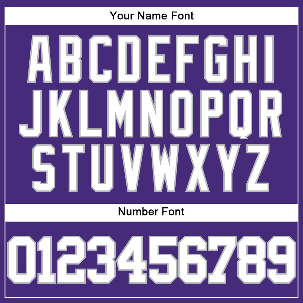 Custom Purple White-Gray Authentic Baseball Jersey baseball jersey product view 5