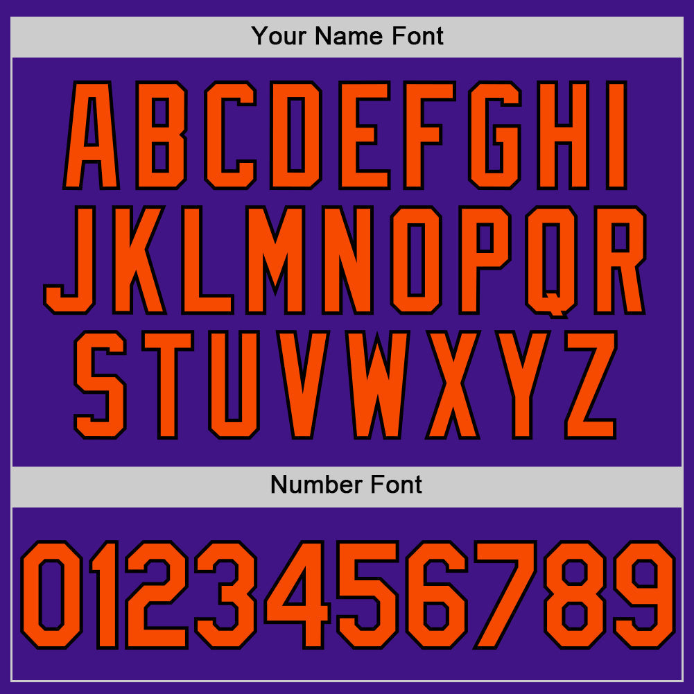 Custom Purple Orange-Black Authentic Throwback Baseball Jersey baseball jersey product view 5