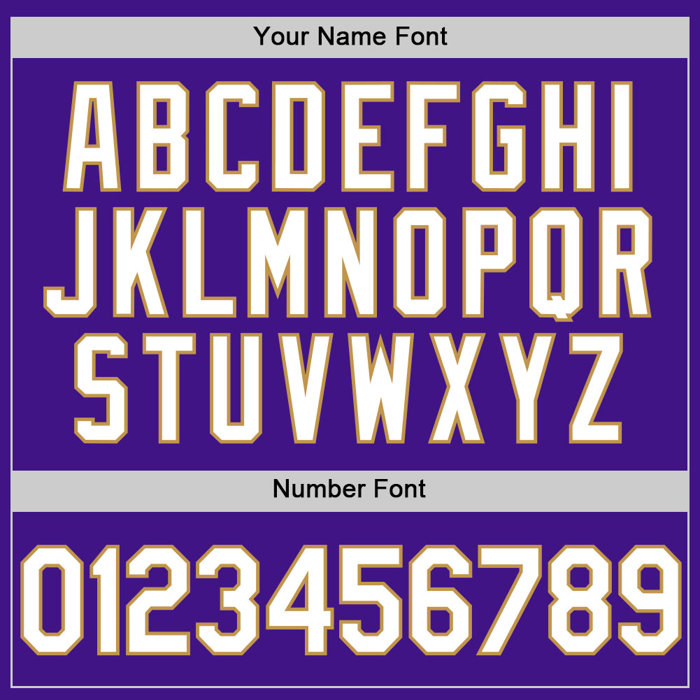 Custom Purple White-Old Gold Authentic Throwback Baseball Jersey baseball jersey product view 5