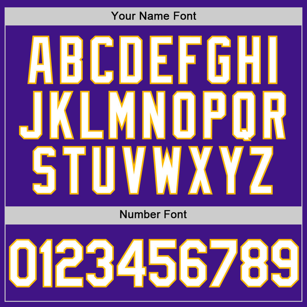 Custom Purple White-Gold Authentic Throwback Baseball Jersey baseball jersey product view 5