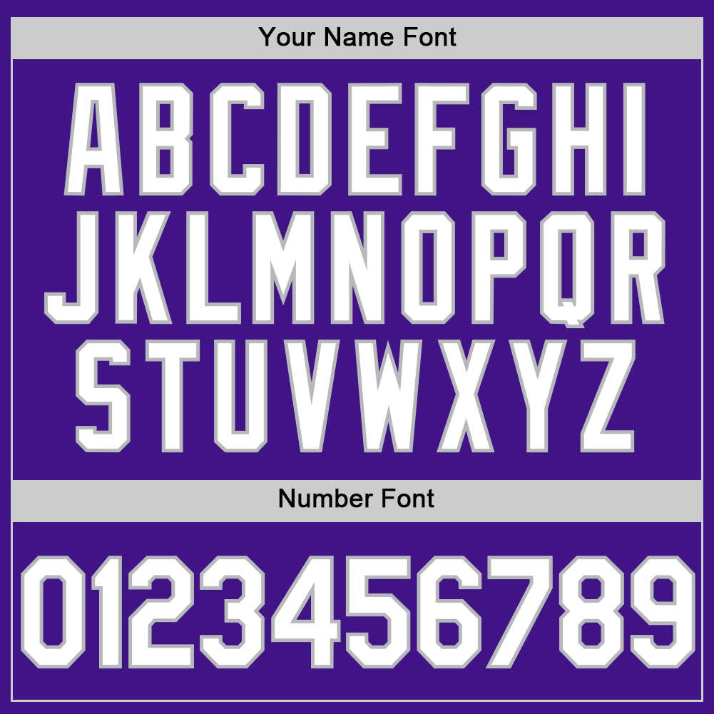 Custom Purple White-Gray Authentic Throwback Baseball Jersey baseball jersey product view 5