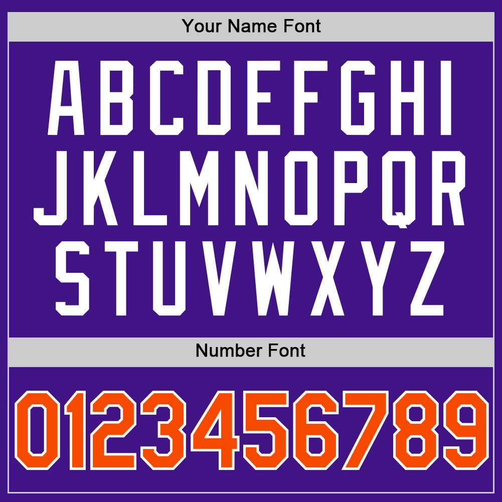 Custom Purple Orange-White Authentic Throwback Baseball Jersey baseball jersey product view 5
