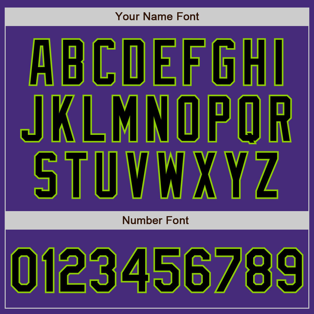 Custom Purple Black-Neon Green Authentic Baseball Jersey baseball jersey product view 5