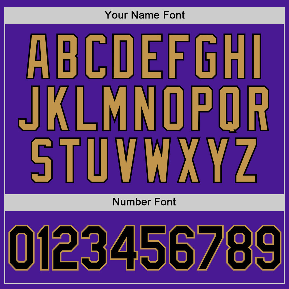 Custom Purple Black-Old Gold Authentic Throwback Baseball Jersey baseball jersey product view 5