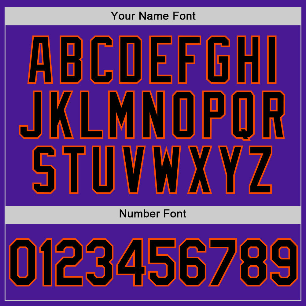 Custom Purple Black-Orange Authentic Throwback Baseball Jersey baseball jersey product view 5