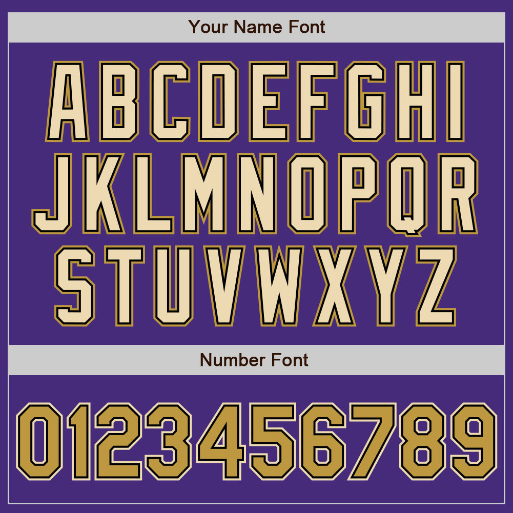 Custom Purple Old Gold Black-Cream Authentic Baseball Jersey baseball jersey product view 5