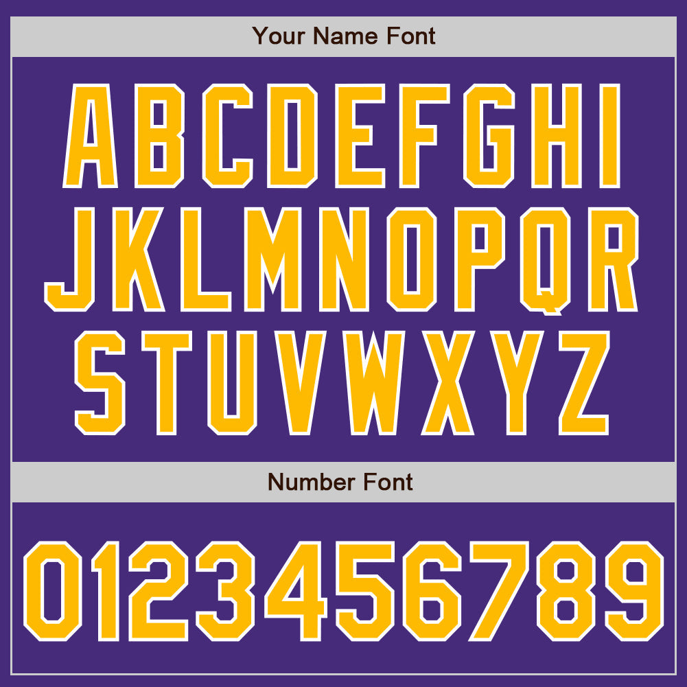 Custom Purple Gold-White Authentic Baseball Jersey baseball jersey product view 4
