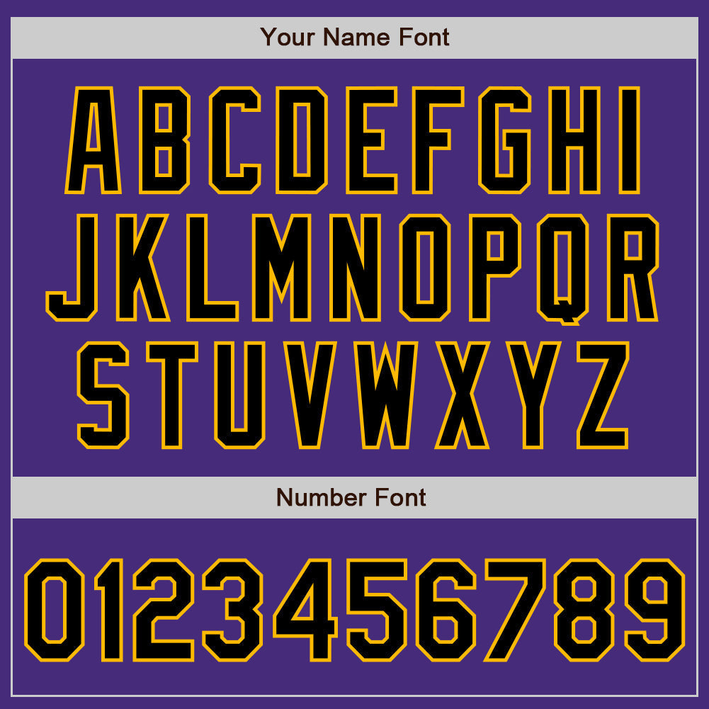 Custom Purple Black-Gold Authentic Baseball Jersey baseball jersey product view 4
