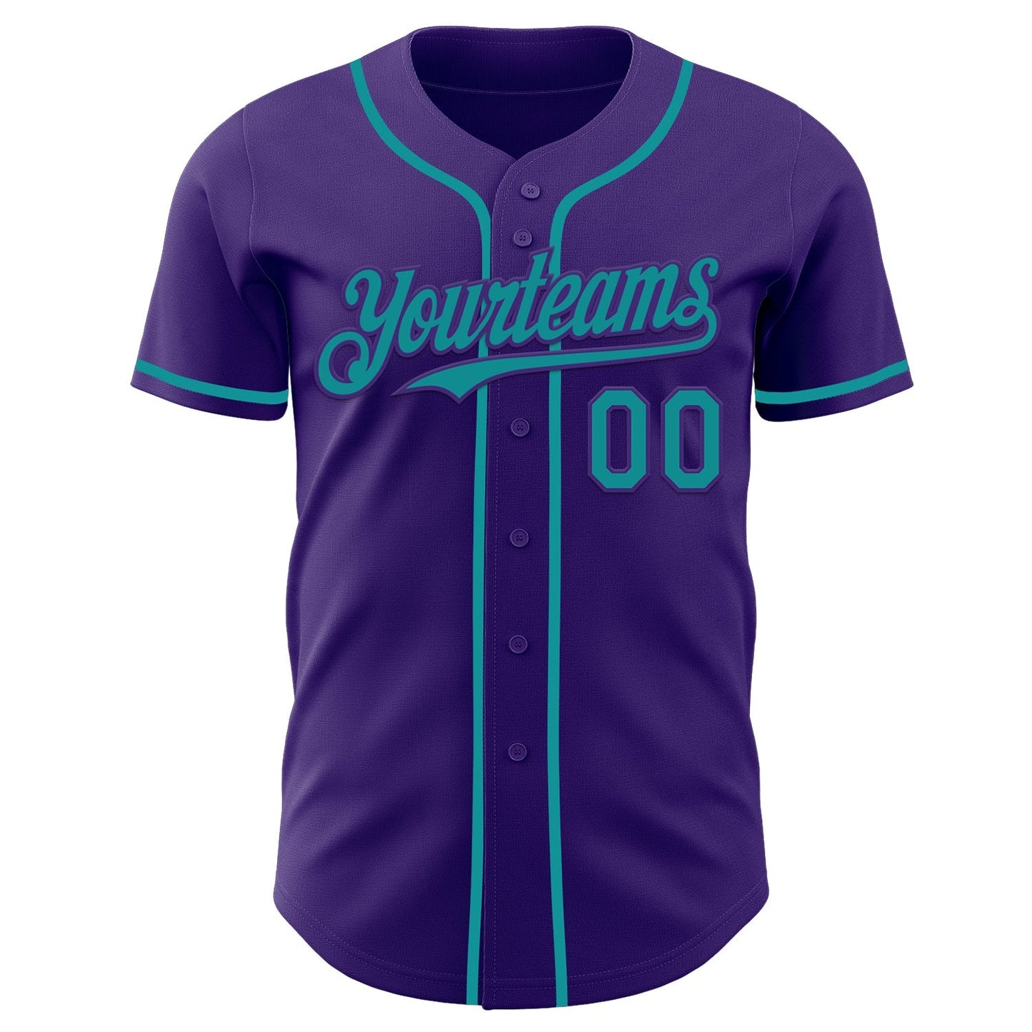 Custom Purple Teal Authentic Baseball Jersey baseball jersey product view 2