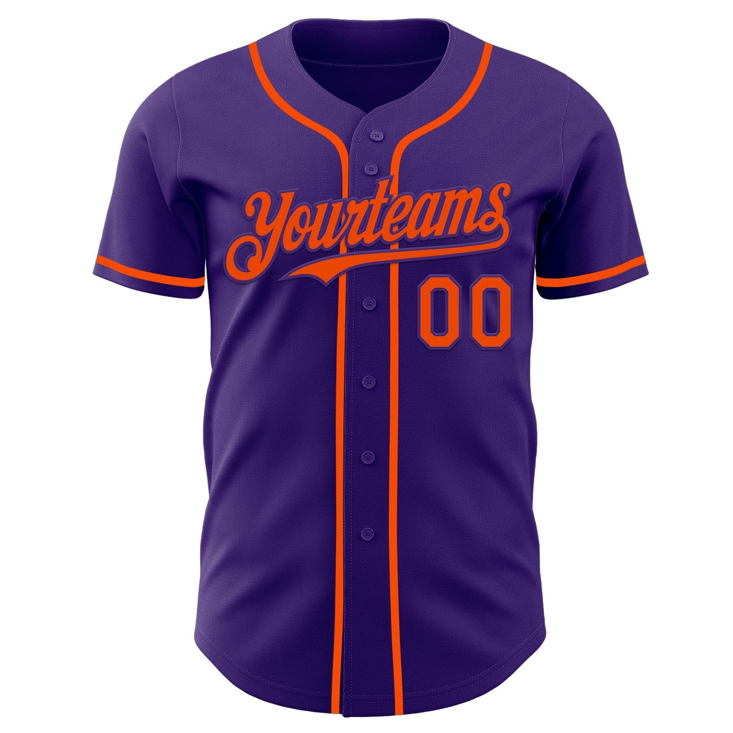 Custom Purple Orange Authentic Baseball Jersey baseball jersey product view 2