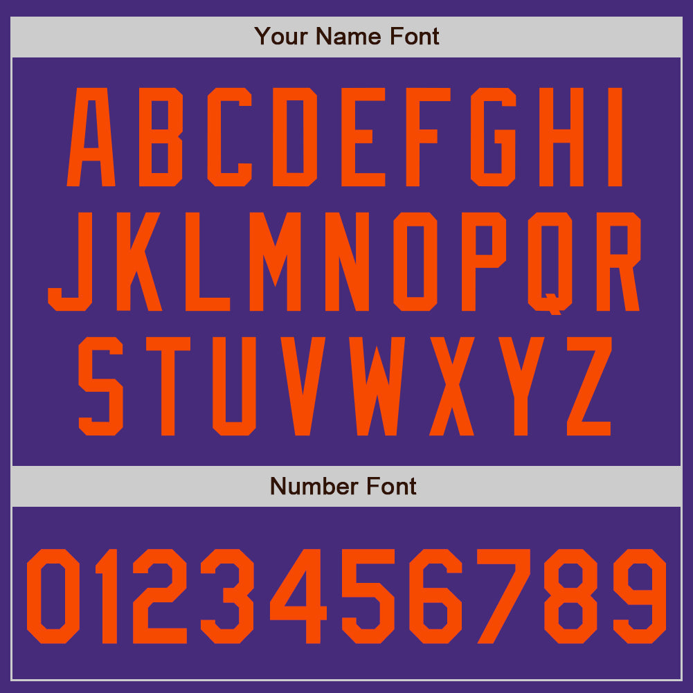 Custom Purple Orange Authentic Baseball Jersey baseball jersey product view 5