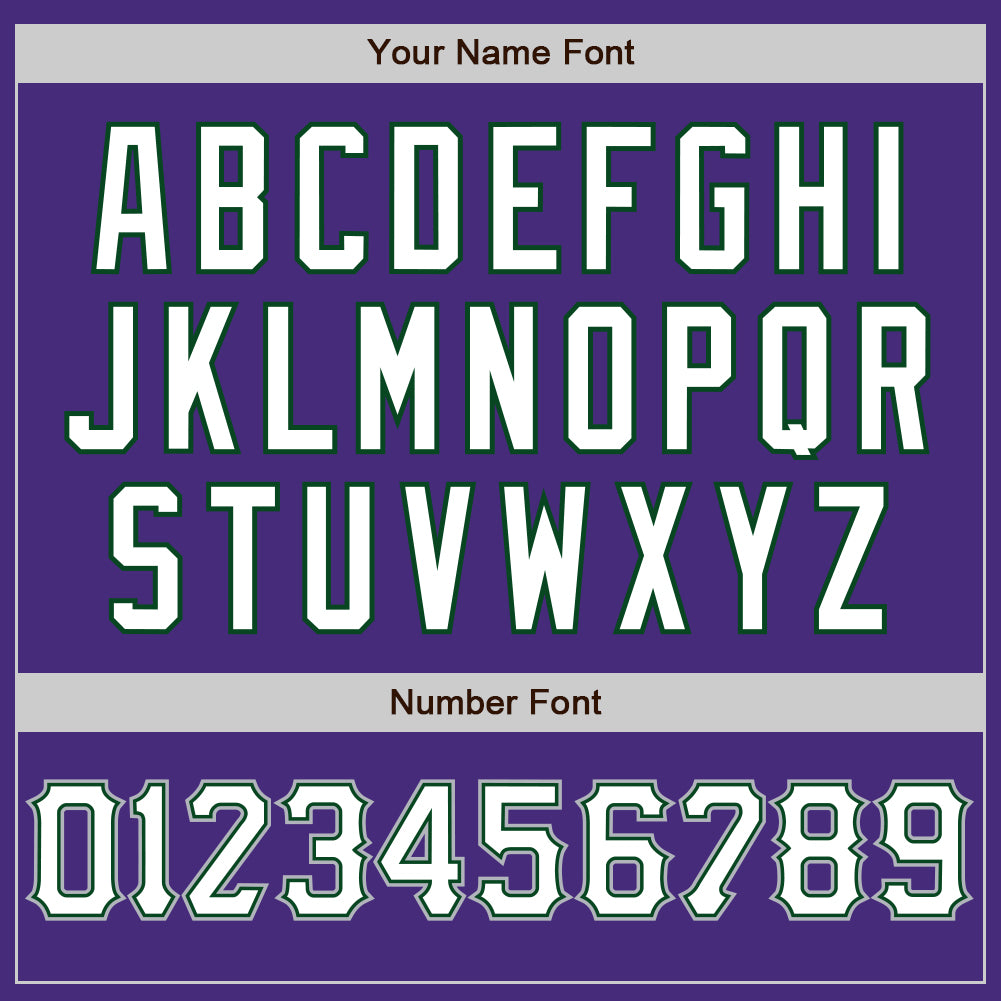 Custom Purple White Green-Gray Authentic Baseball Jersey baseball jersey product view 5