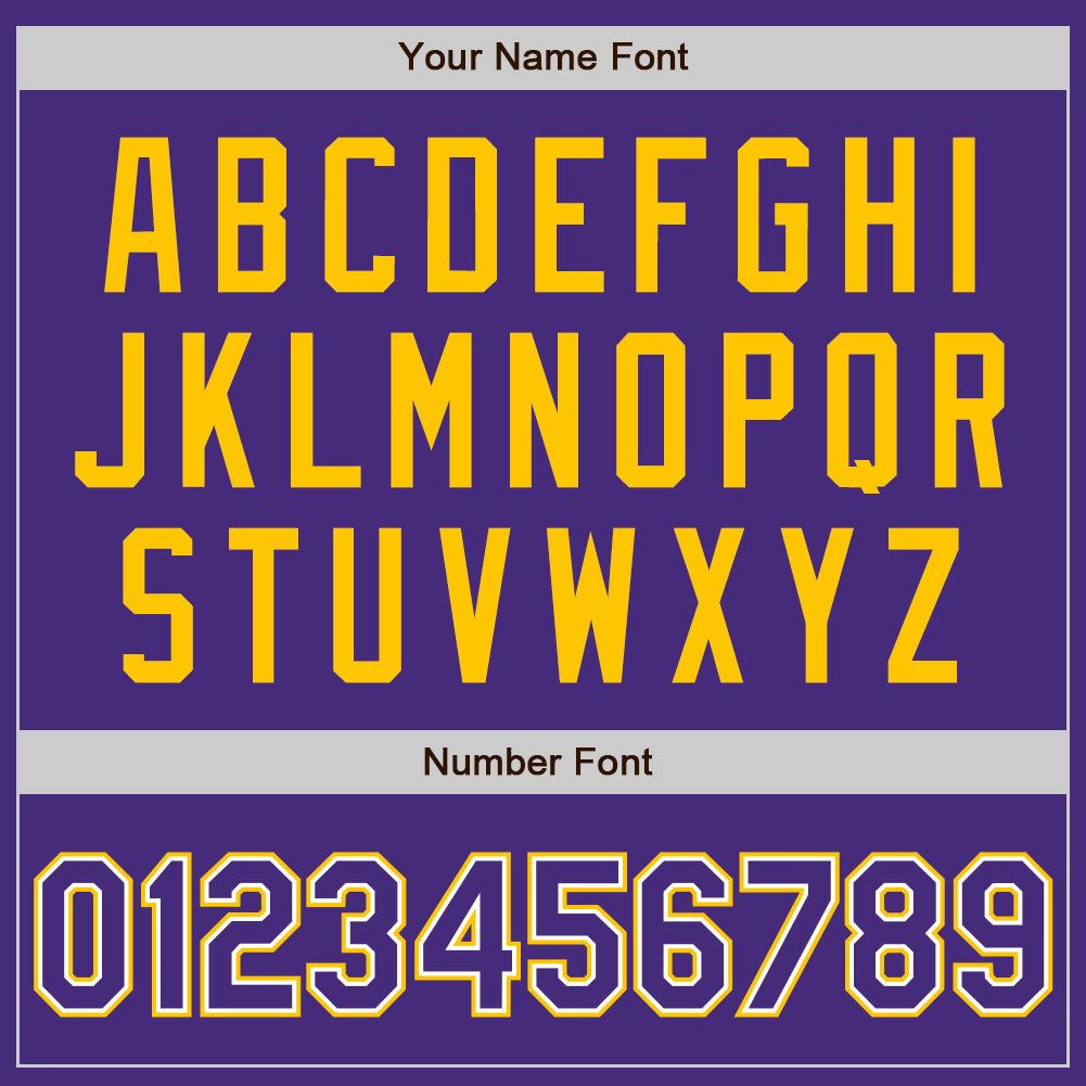 Custom Purple White-Yellow Authentic Baseball Jersey baseball jersey product view 5