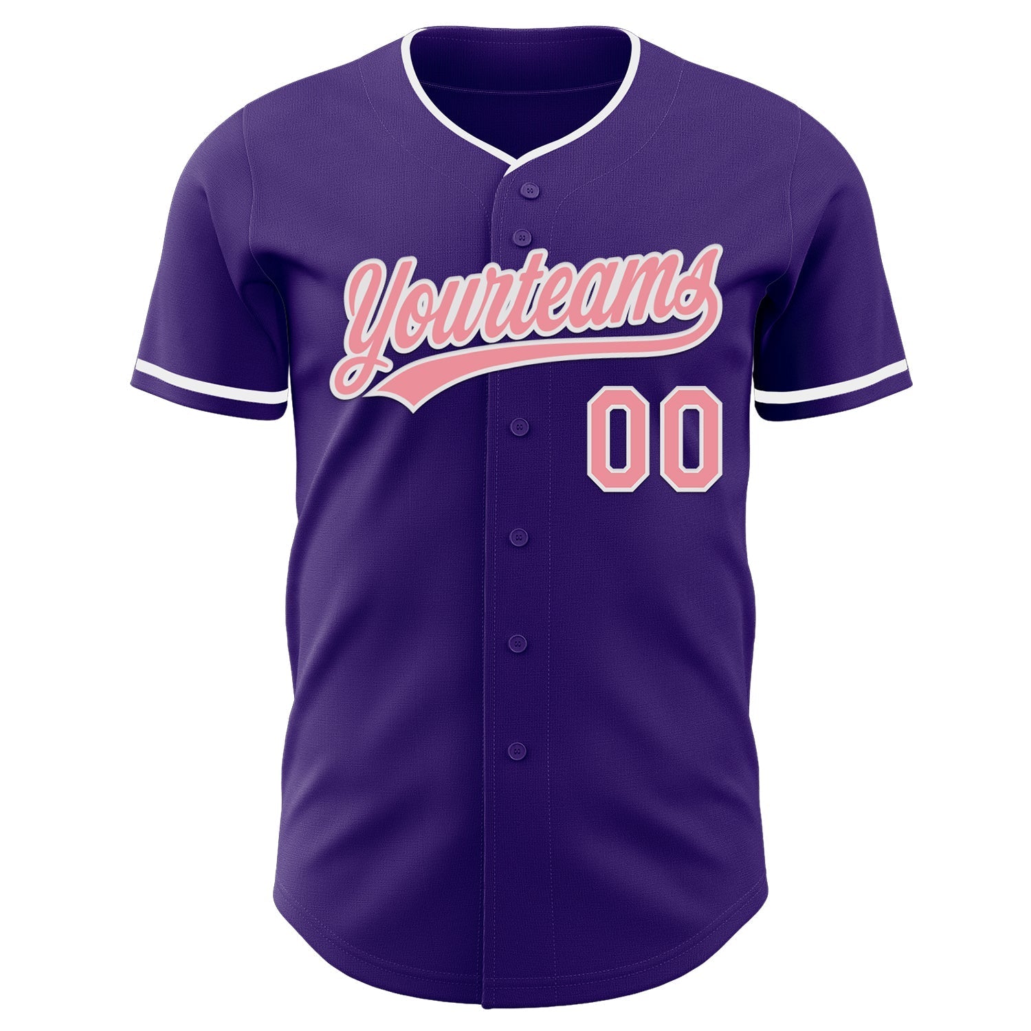 Custom Purple Medium Pink-White Authentic Baseball Jersey baseball jersey product view 2