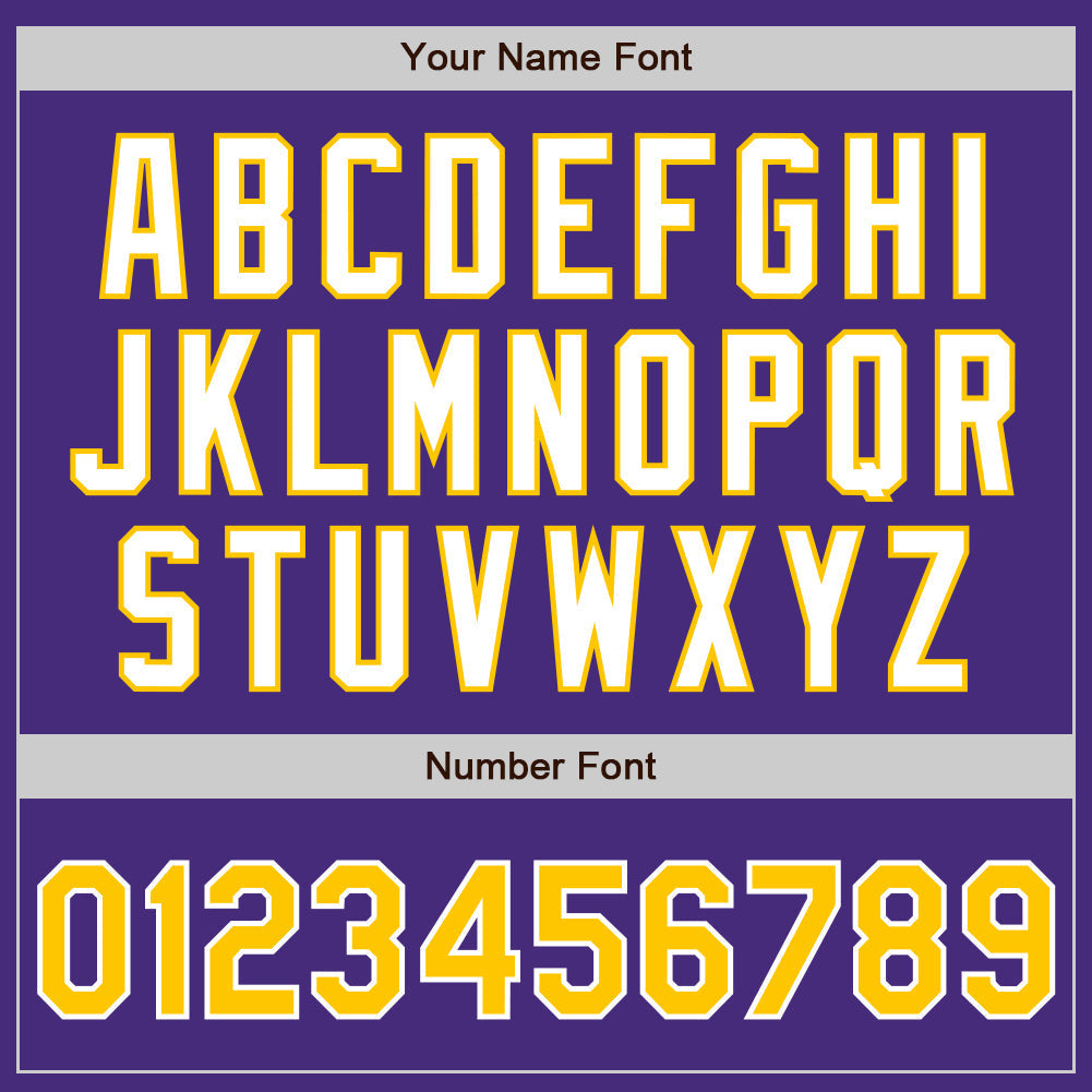 Custom Purple Yellow-White Authentic Baseball Jersey baseball jersey product view 5