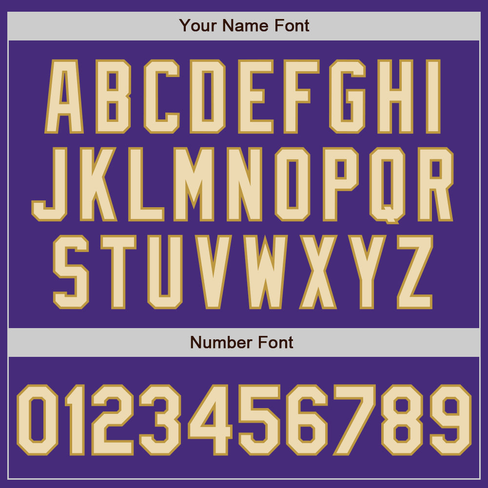 Custom Purple Cream-Old Gold Authentic Baseball Jersey baseball jersey product view 5
