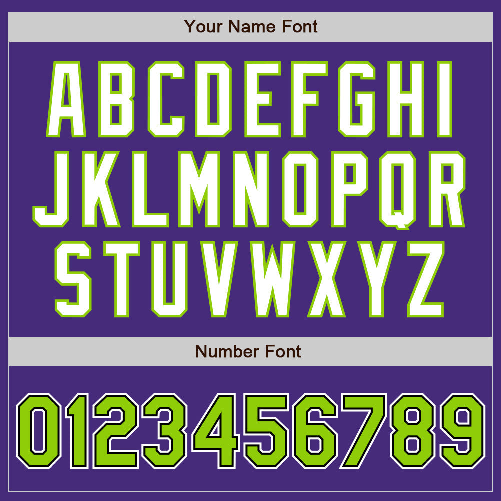 Custom Purple Neon Green Black-White Authentic Baseball Jersey baseball jersey product view 5
