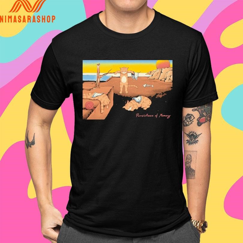 Purrsistence Of Memory Cats - Adult & Kids T-Shirts, Sweatshirts & Hoodies apparel design preview 4