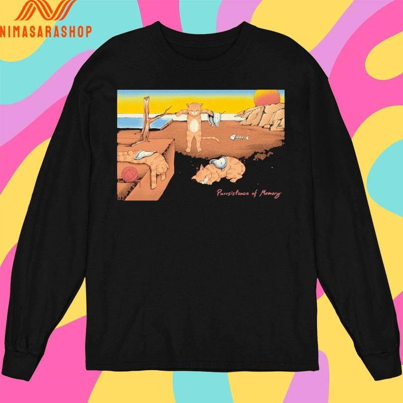Purrsistence Of Memory Cats - Adult & Kids T-Shirts, Sweatshirts & Hoodies apparel design preview 3