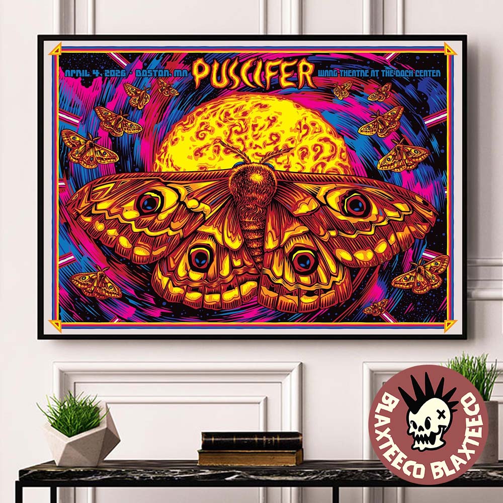 Puscifer Boston Massachusetts 2026 Venue Poster At Wang Theatre In Boch Center On April 4 2026 Butterfly Art Poster Canvas - T-Shirt, Sweatshirt, Hoodie