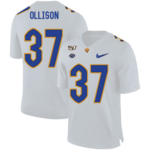 Qadree Ollison 37 White College Football Jersey football jersey product view 1
