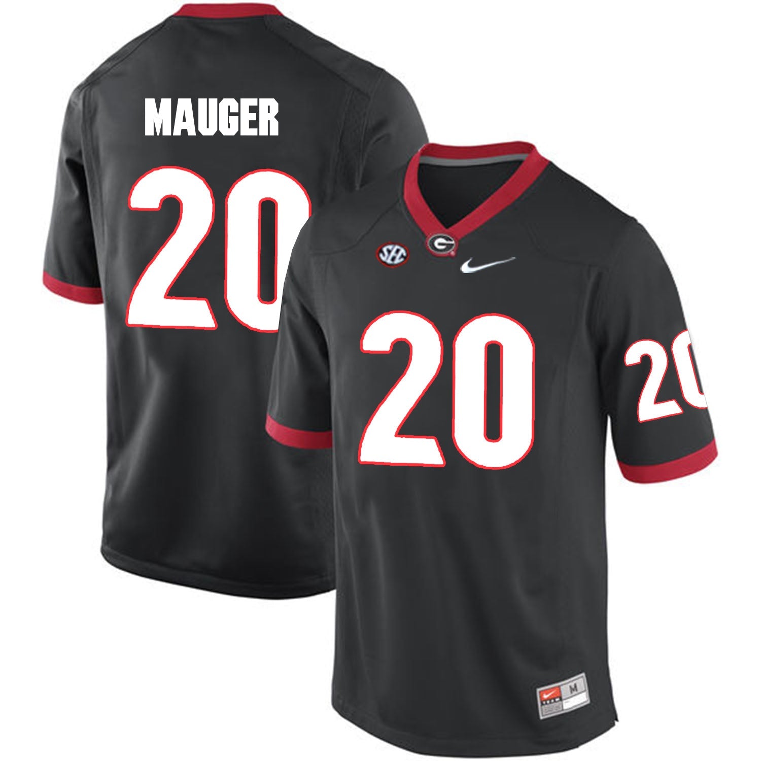 Quincy Mauger 20 Black Style 1 College Football Jersey football jersey product view 1