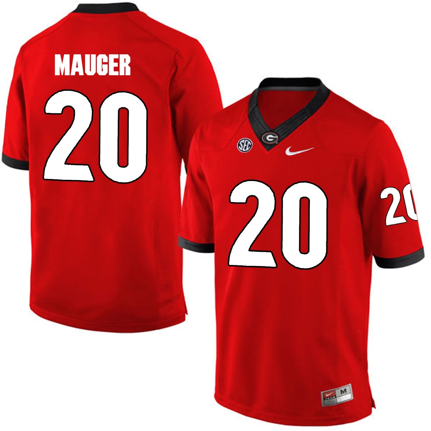 Quincy Mauger 20 Red Style 1 College Football Jersey football jersey product view 1