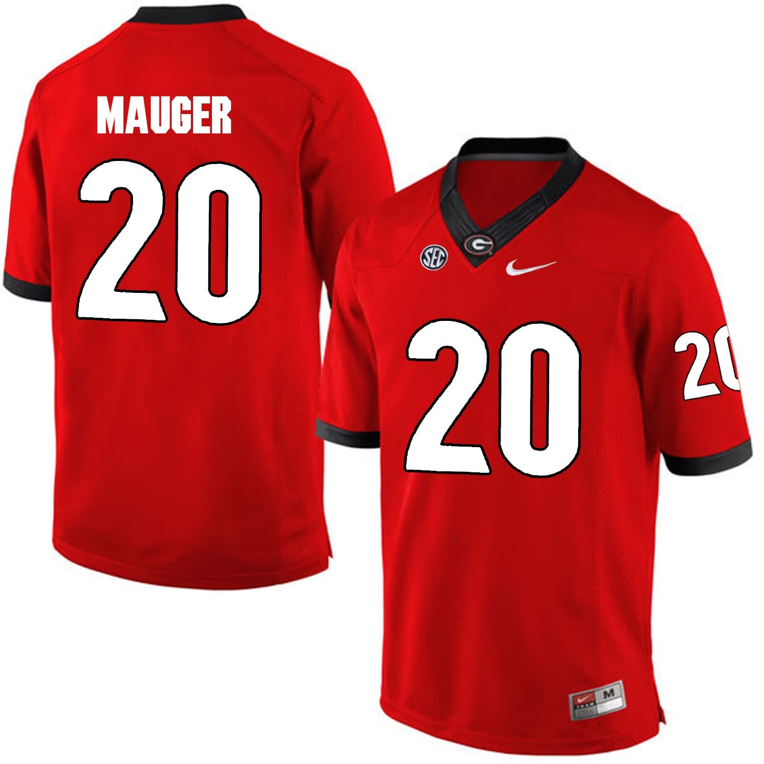 Quincy Mauger 20 Red Style 1 College Football Jersey football jersey product view 1