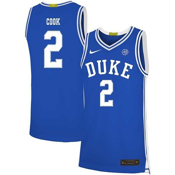 Quinn Cook 2 Blue College Football Jersey football jersey product view 1