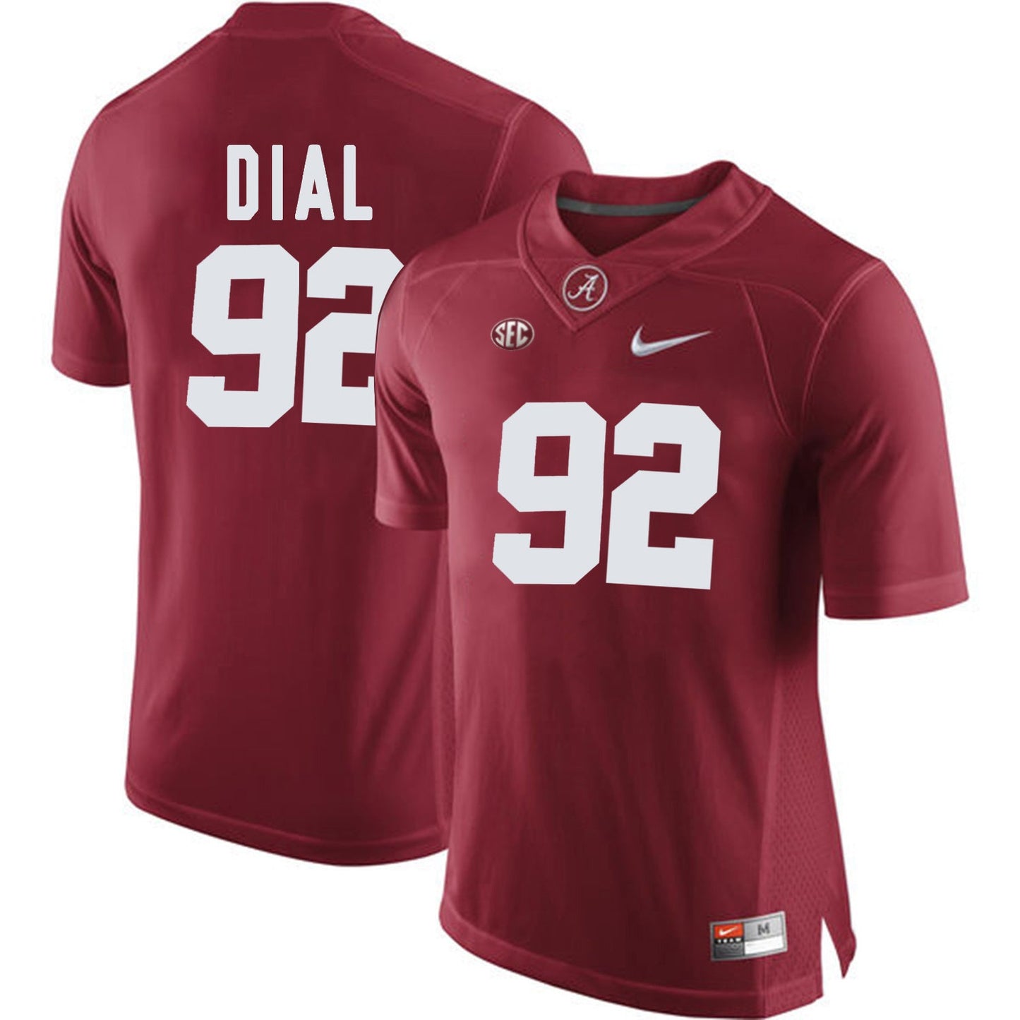 Quinton Dial 92 Crimson College Football Jersey football jersey product view 1