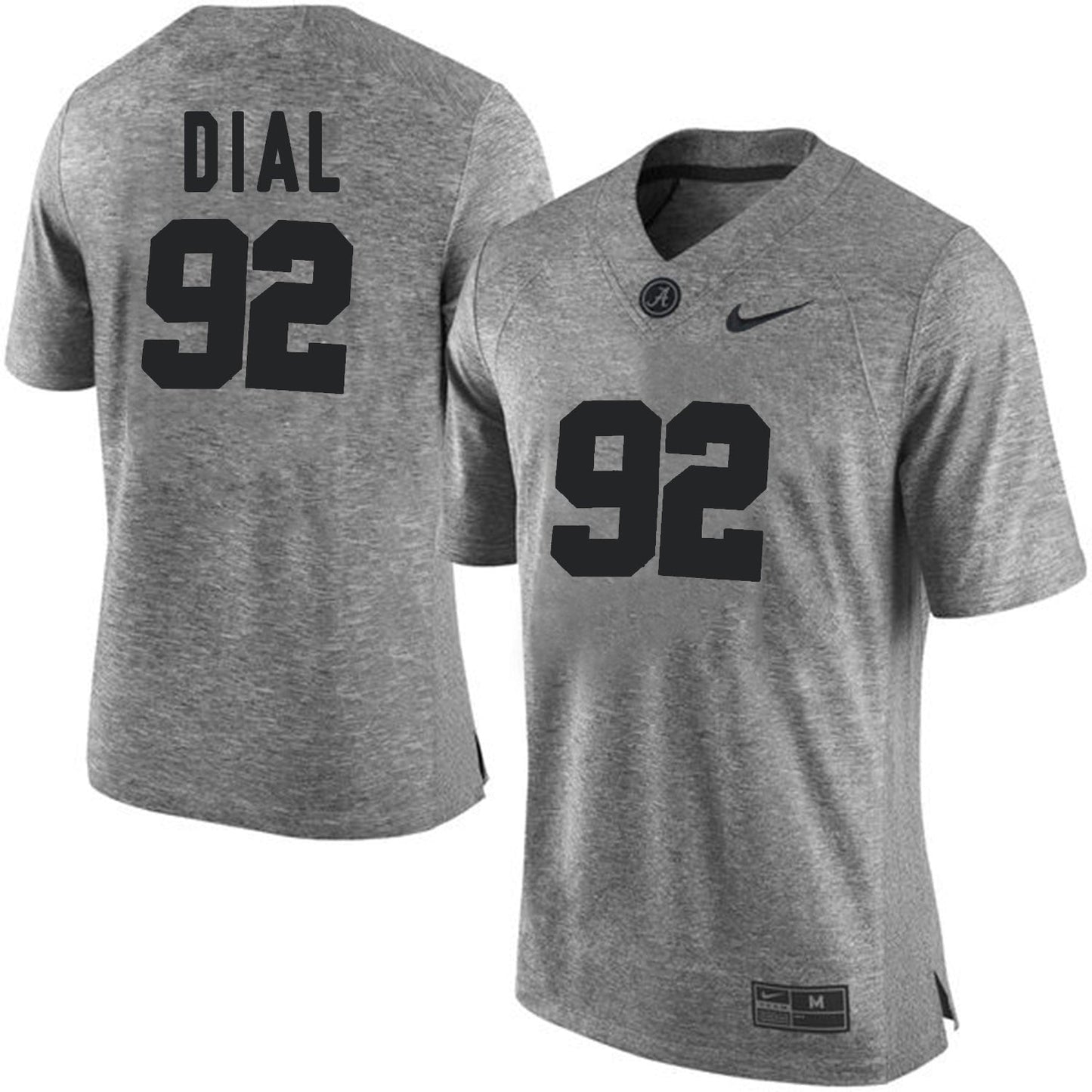 Quinton Dial 92 Gray College Football Jersey football jersey product view 1