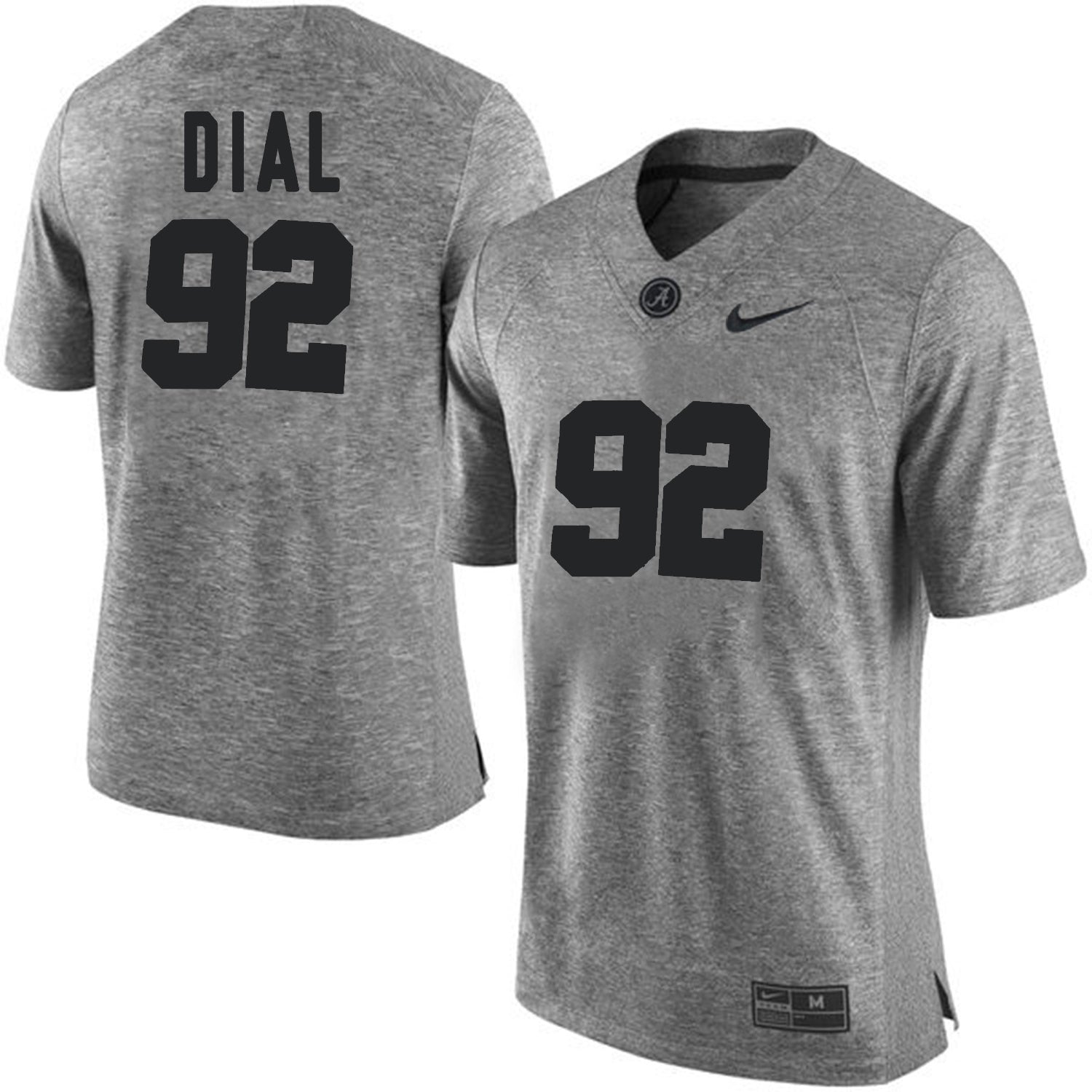 Quinton Dial 92 Gray College Football Jersey football jersey product view 1