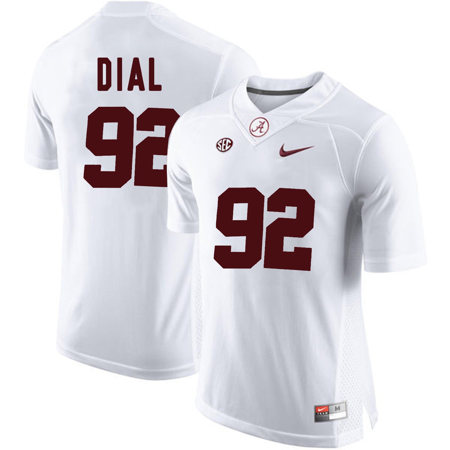 Quinton Dial 92 White College Football Jersey football jersey product view 1