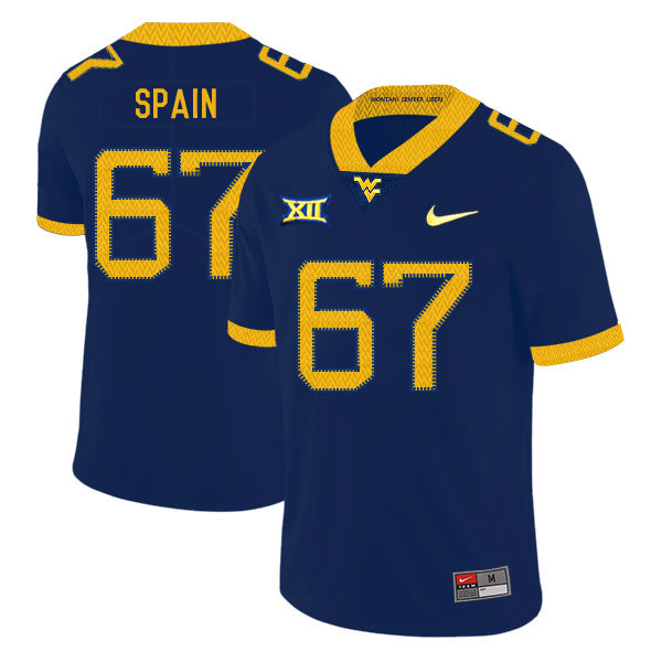 Quinton Spain 67 Navy College Football Jersey football jersey product view 1