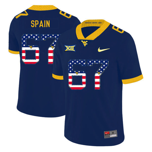 Quinton Spain 67 Navy .1jpg College Football Jersey football jersey product view 1