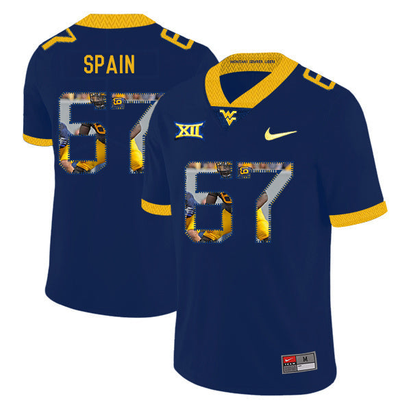 Quinton Spain 67 Navy 1 College Football Jersey football jersey product view 1