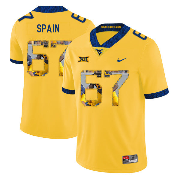 Quinton Spain 67 Yellow 1 College Football Jersey football jersey product view 1